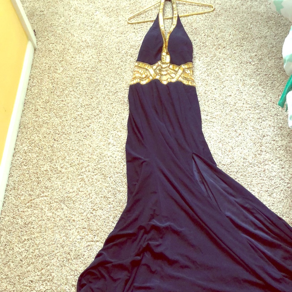Navy blue evening gown